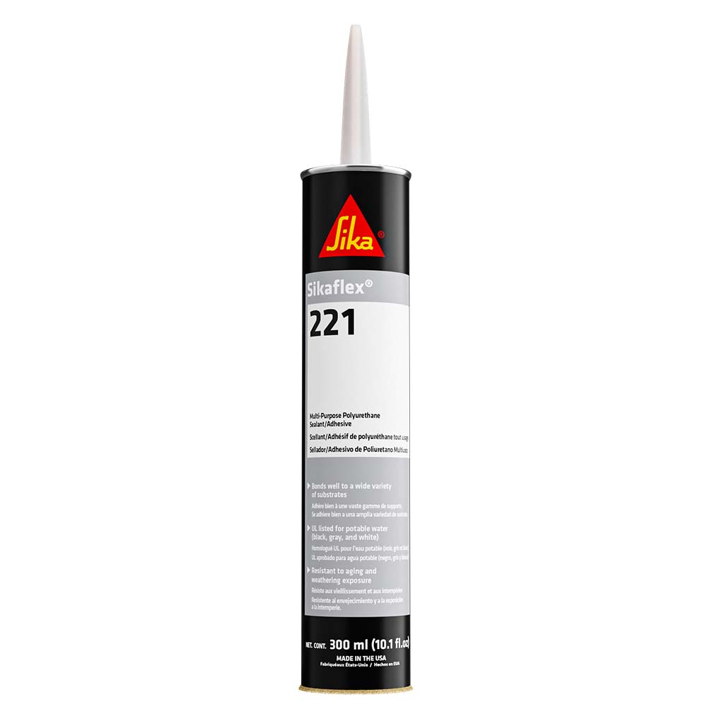 Sika Sikaflex® 221 Multi-Purpose Polyurethane Sealant/Adhesive - 10.3oz (300ml) Cartridge - Aluminum Gray 90892