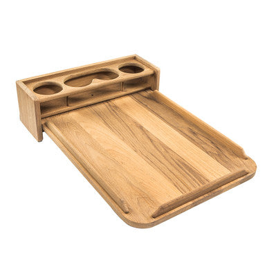 Whitecap Teak Drinkholder w/Removable Cockpit Table Top - Holds 4 Glasses 61394