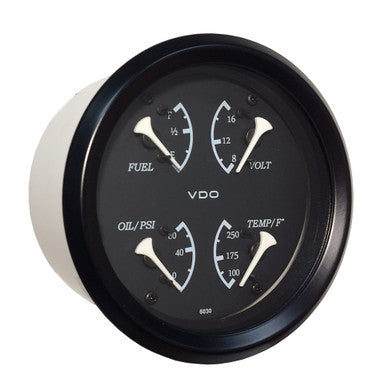 VDO Cockpit Marine 85mm (3-3/8") 4 in 1 Gauge - Black Dial/Bezel 110-11700