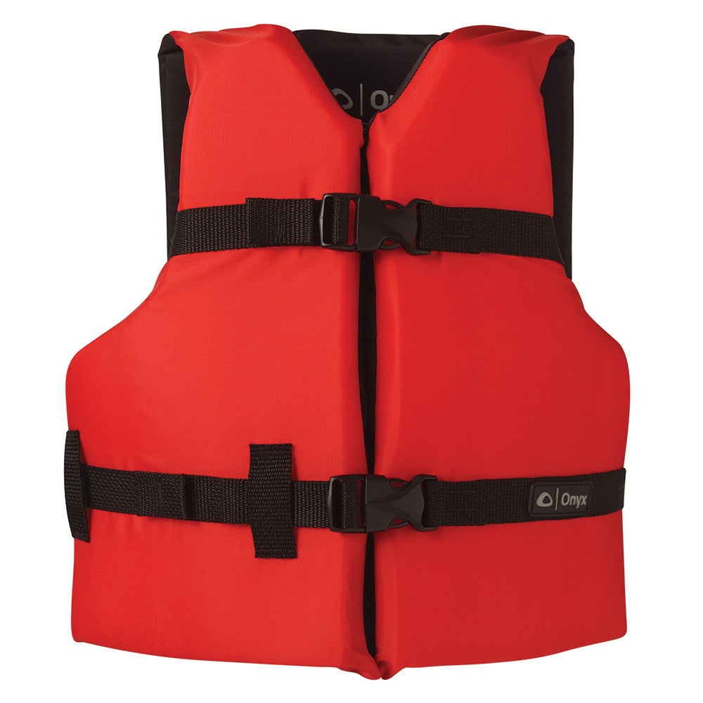 Onyx Nylon General Purpose Life Jacket - Youth 50-90lbs - Red 103000-100-002-12
