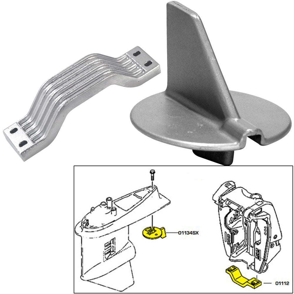Tecnoseal Anode Kit w/Hardware - Yamaha 150-200HP Left Hand Rotation - Aluminum 21102AL