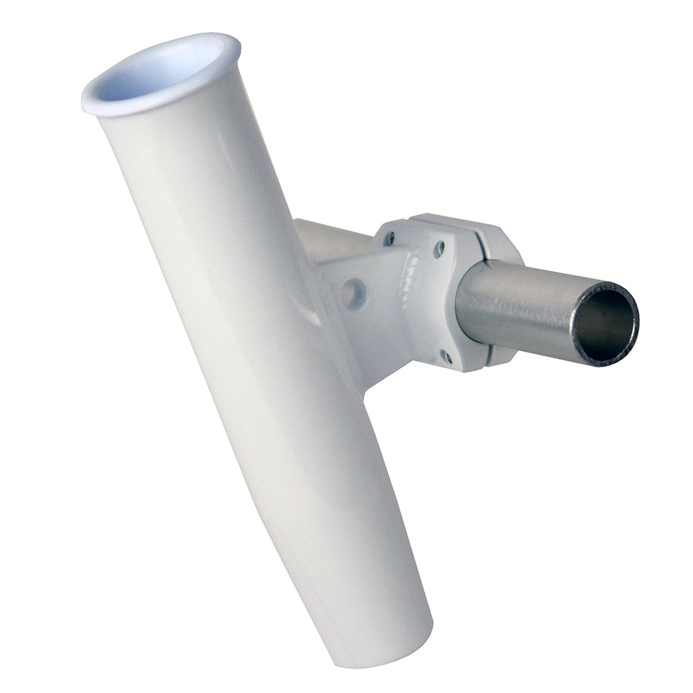 C. E. Smith Aluminum Horizontal Clamp-On Rod Holder 1-5/16" OD White - Powdercoat w/Sleeve 53711