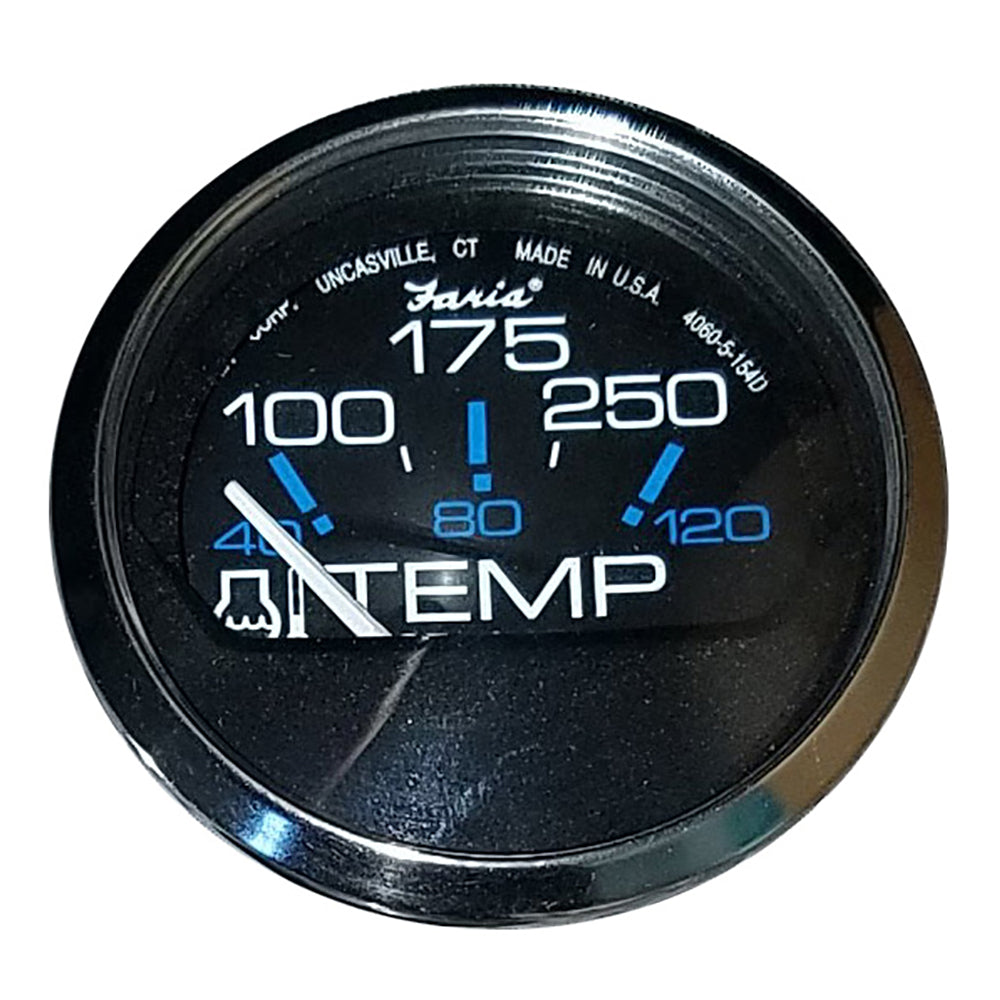 Faria Chesapeake Black 2" Water Temperature Gauge (100-250°F) 13704