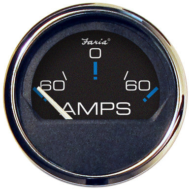 Faria Chesapeake Black 2" Ammeter Gauge (-60 to +60 AMPS) 13736