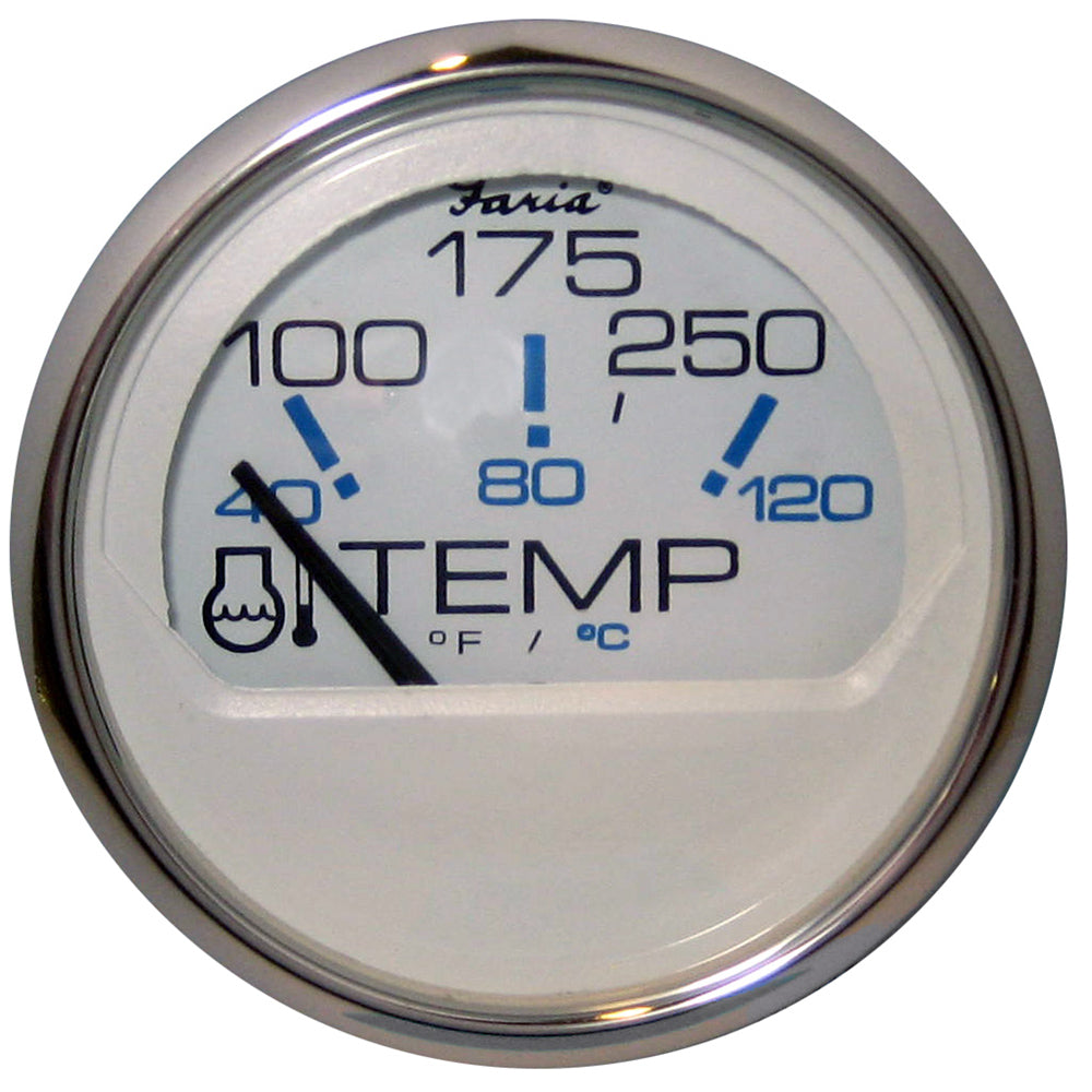 Faria Chesapeake White SS 2" Water Temperature Gauge (100-250°F) 13804