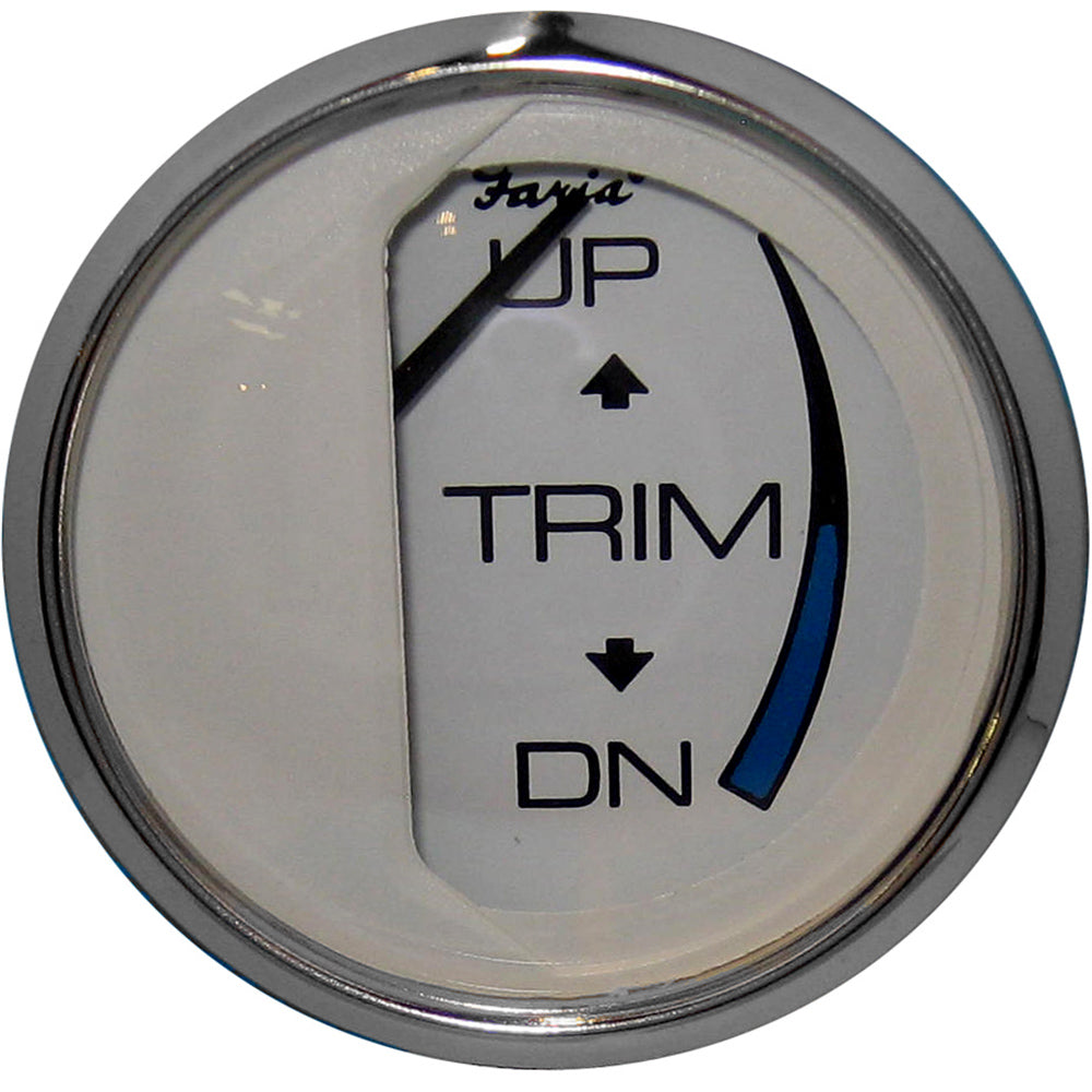Faria Chesapeake White SS 2" Trim Gauge (J/E/Suzuki Outboard) 13809