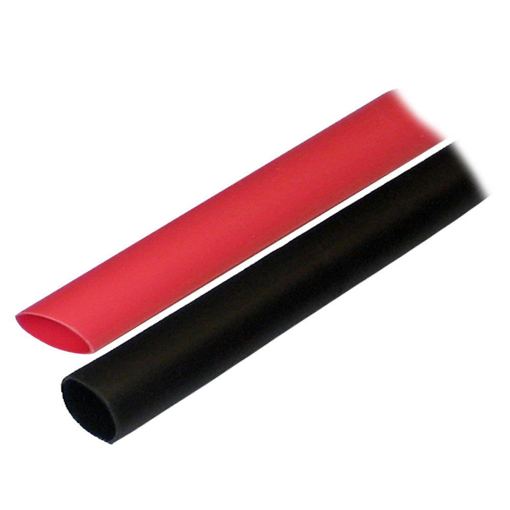 Ancor Adhesive Lined Heat Shrink Tubing (ALT) - 1/2" x 3" - 2-Pack - Black/Red 305602