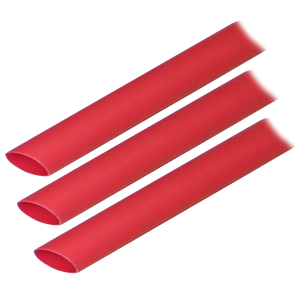 Ancor Adhesive Lined Heat Shrink Tubing (ALT) - 1/2" x 3" - 3-Pack - Red 305603