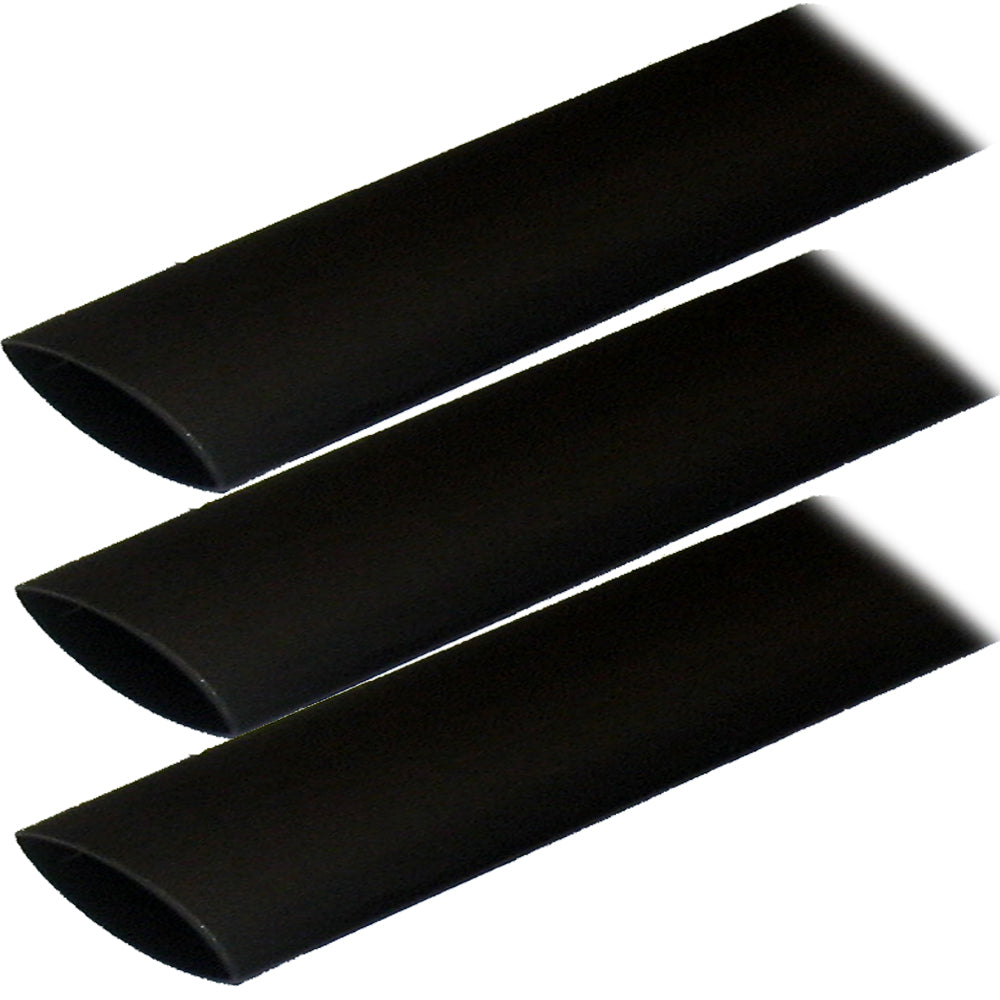Ancor Adhesive Lined Heat Shrink Tubing (ALT) - 1" x 3" - 3-Pack - Black 307103