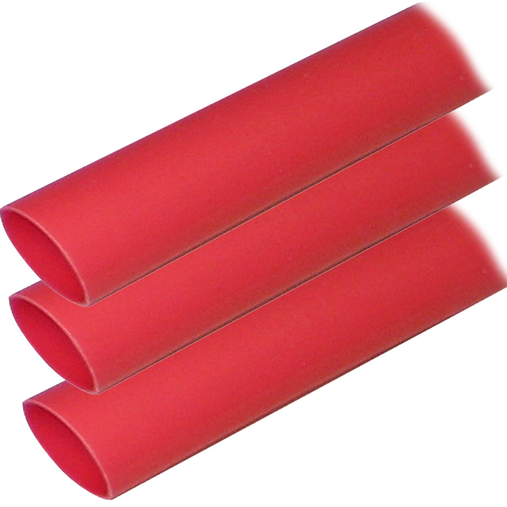 Ancor Adhesive Lined Heat Shrink Tubing (ALT) - 1" x 12" - 3-Pack - Red 307624