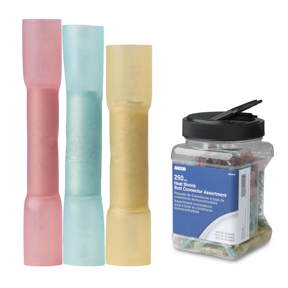 Ancor Heat Shrink Butt Connector Multi-Pack - 250-Piece - Jar 309000