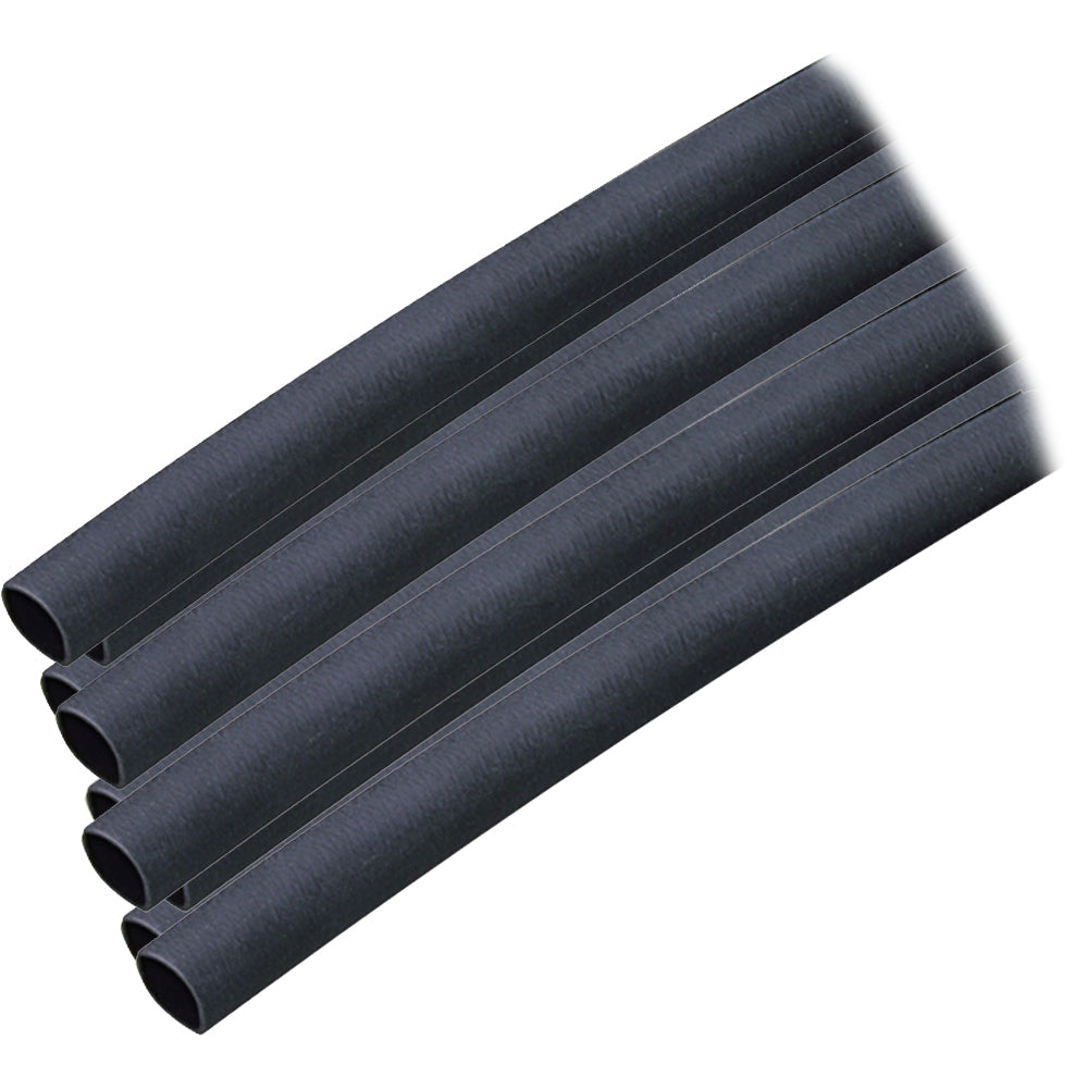 Ancor Adhesive Lined Heat Shrink Tubing (ALT) - 1/4" x 6" - 10-Pack - Black 303106