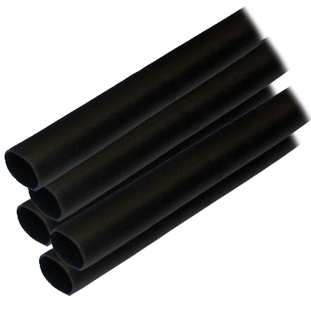 Ancor Adhesive Lined Heat Shrink Tubing (ALT) - 1/2" x 6" - 5-Pack - Black 305106
