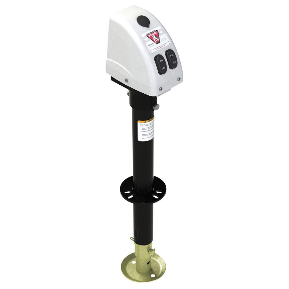 Bulldog 3,500lbs A-Frame RV Jack w/Powered Drive - 12V - White Cover 500188