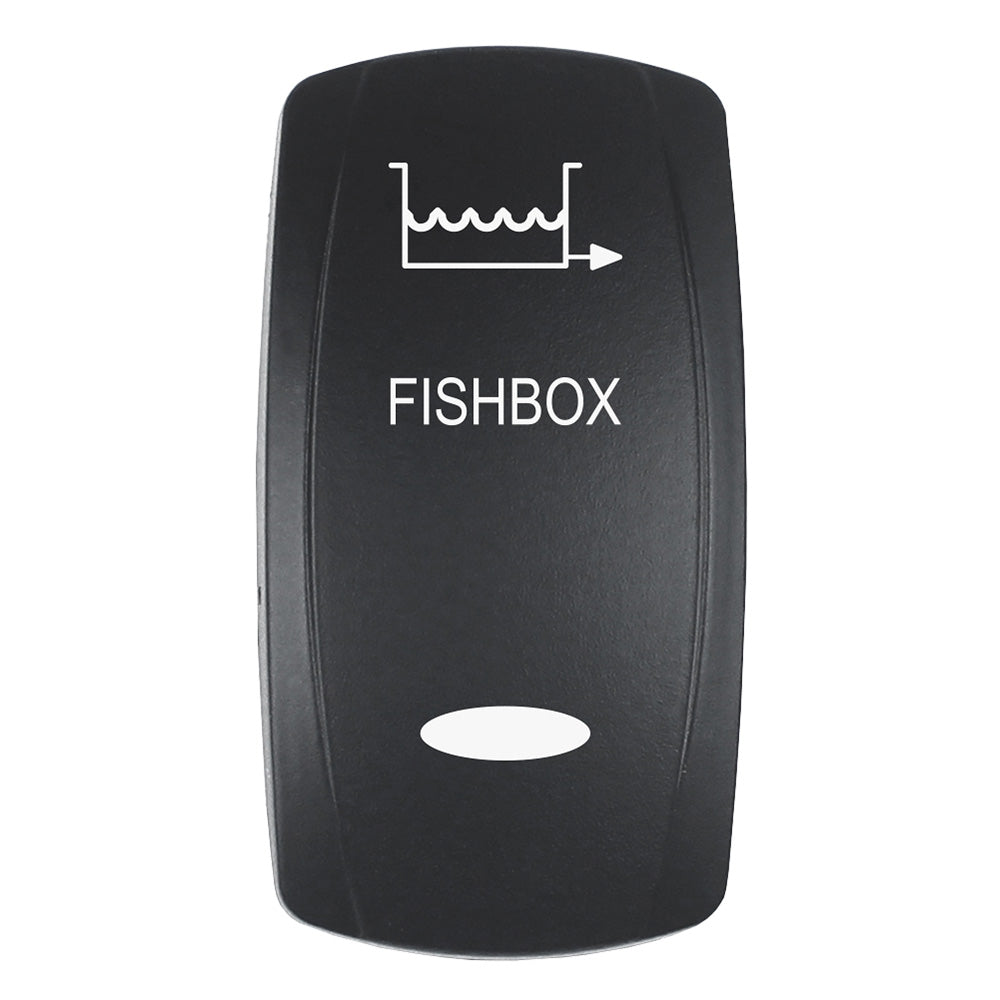 Pacer Actuator - 'FISHBOX' f/V Series Contura Switches - Black - Laser Etched (Top/Bottom Light) EV2LE-FBX