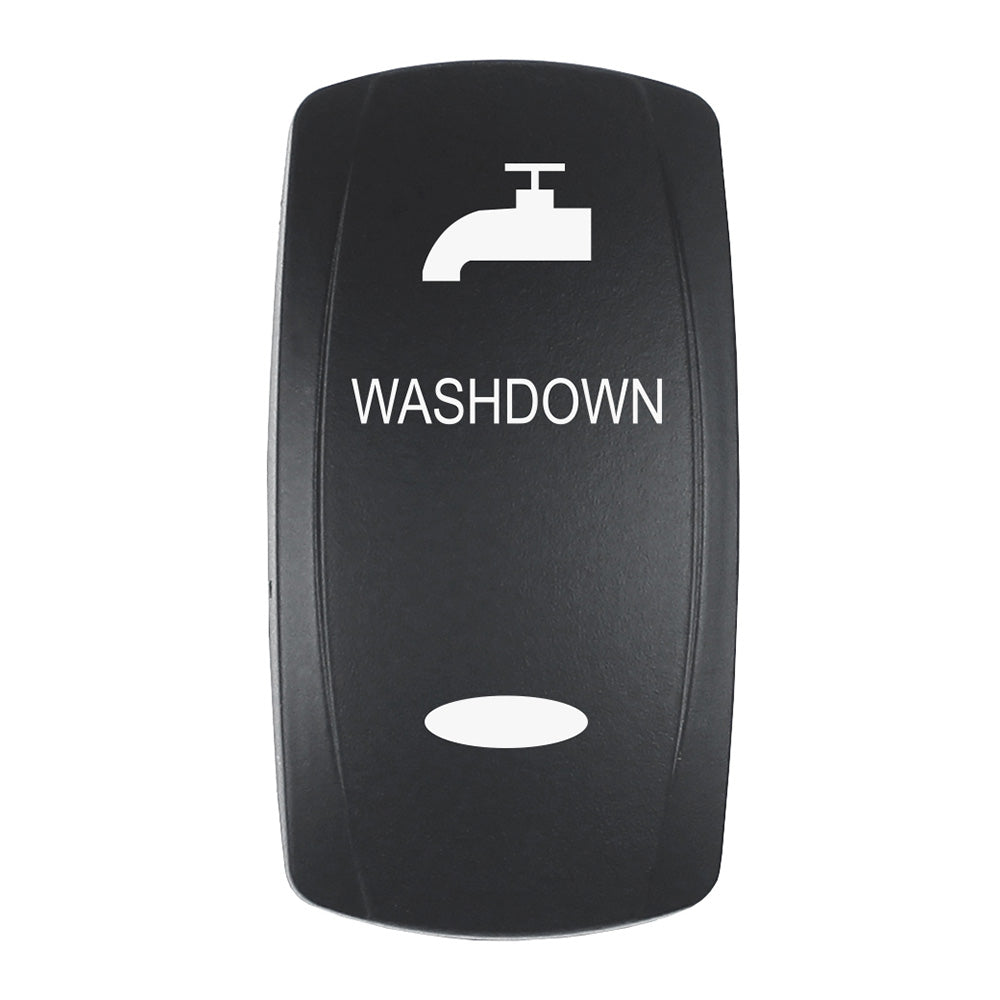 Pacer Actuator - 'WASHDOWN' f/V Series Contura Switches - Black - Laser Etched (Top/Bottom Light) EV2LE-WSHDWN