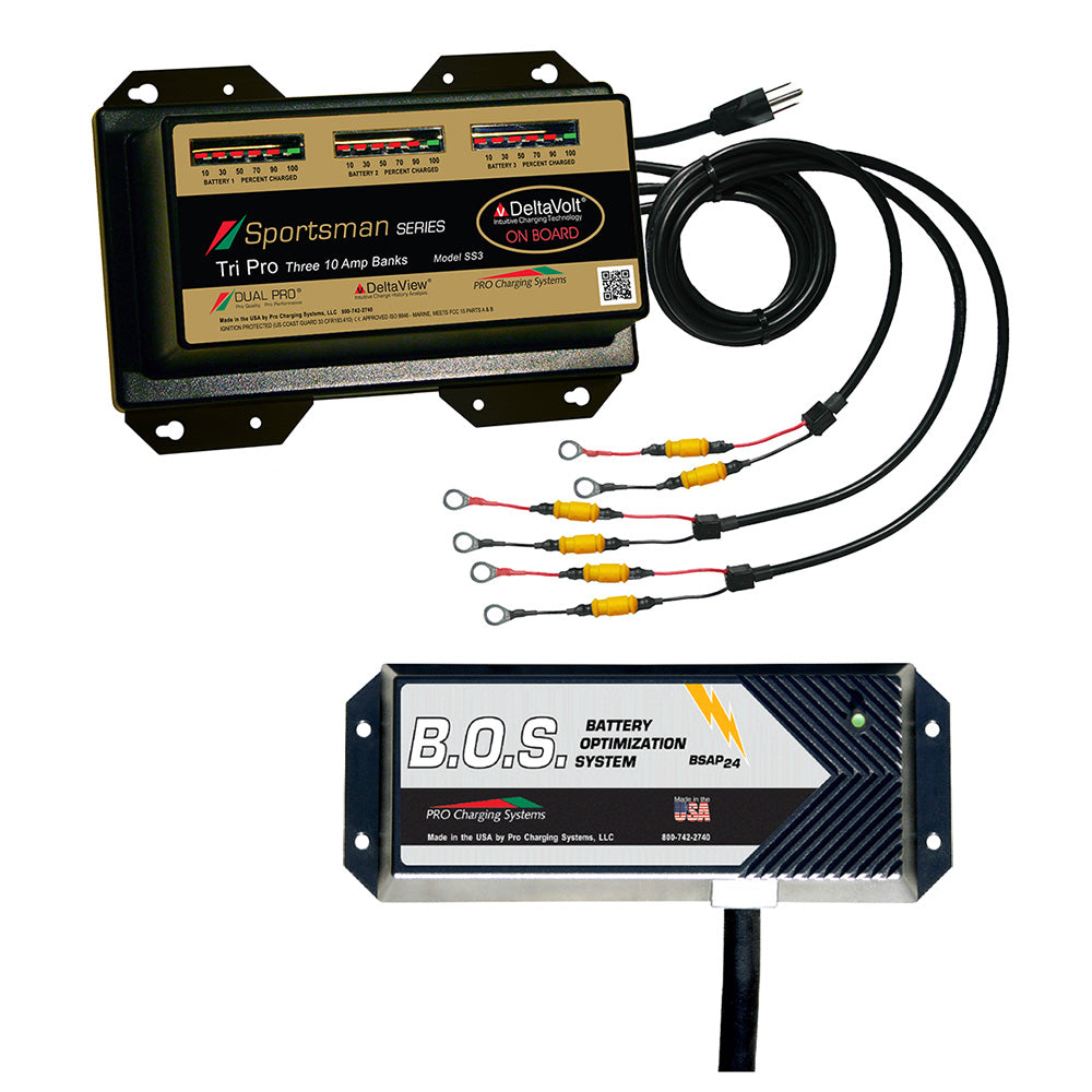 Dual Pro SS3 3 Bank Battery Charger w/ 2 Bank B.O.S. SS3/BOS12V2