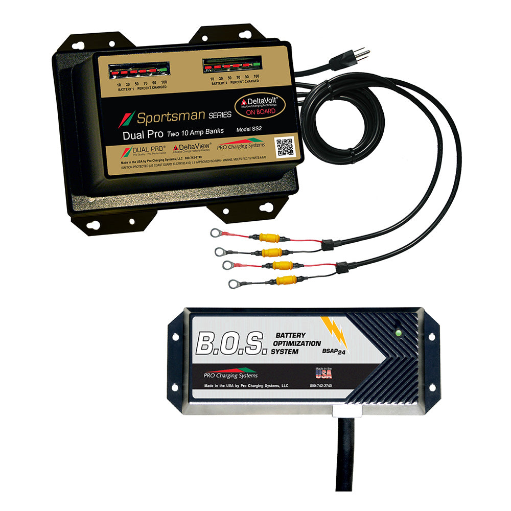 Dual Pro SS2 2 Bank Battery Charger w/ 2 Bank B.O.S. SS2/BOS12V2