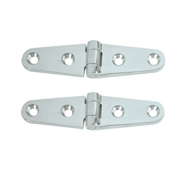 Whitecap Strap Hinge - CP/Brass - 4" x 1" - Pair S-604