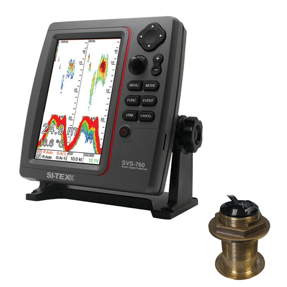 SI-TEX SVS-760 Dual Frequency Sounder 600W Kit w/Bronze 20 Degree Transducer SVS-760B60-20