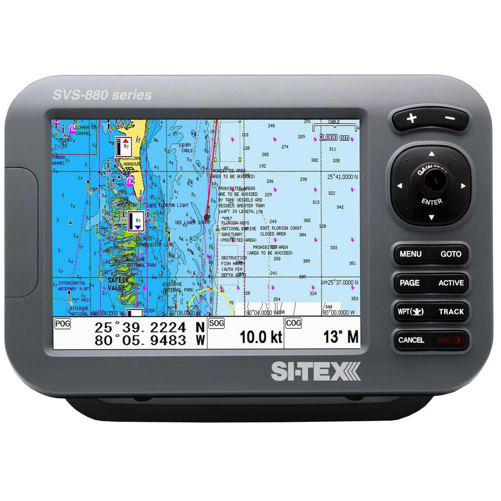SI-TEX GPS Chart-Dual Frequency 600W Sonar System - 8" Color LCD w/Internal GPS Antenna & C-MAP 4D Card SVS-880CF+