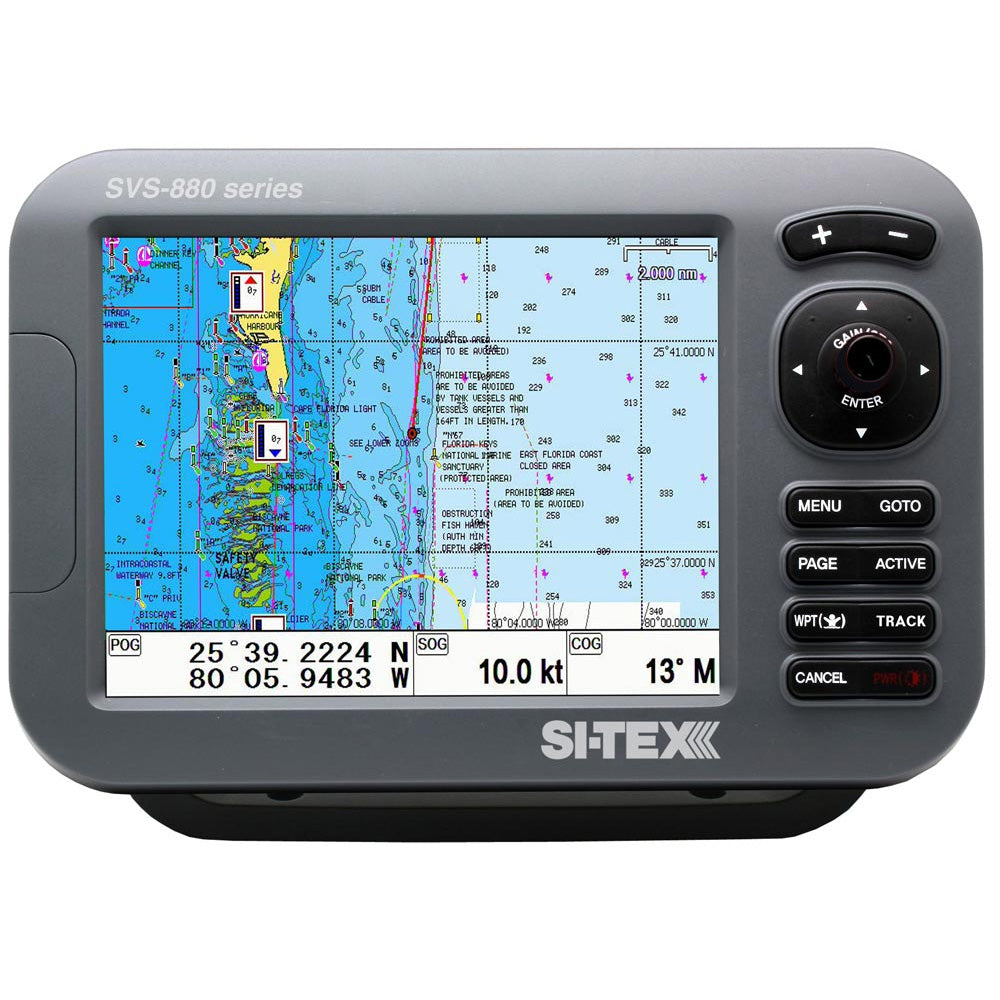 SI-TEX GPS Chart-Dual Frequency 600W Sonar System - 8" Color LCD w/Internal & External GPS Antenna & C-MAP 4D Card SVS-880CFE+
