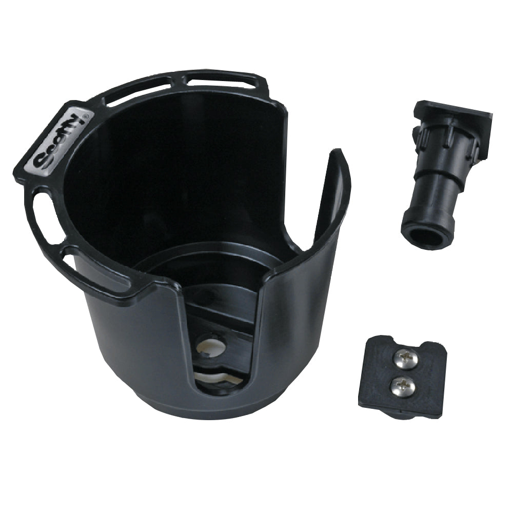 Scotty 311 Drink Holder w/Bulkhead/Gunnel Mount & Rod Holder Post Mount - Black 311-BK