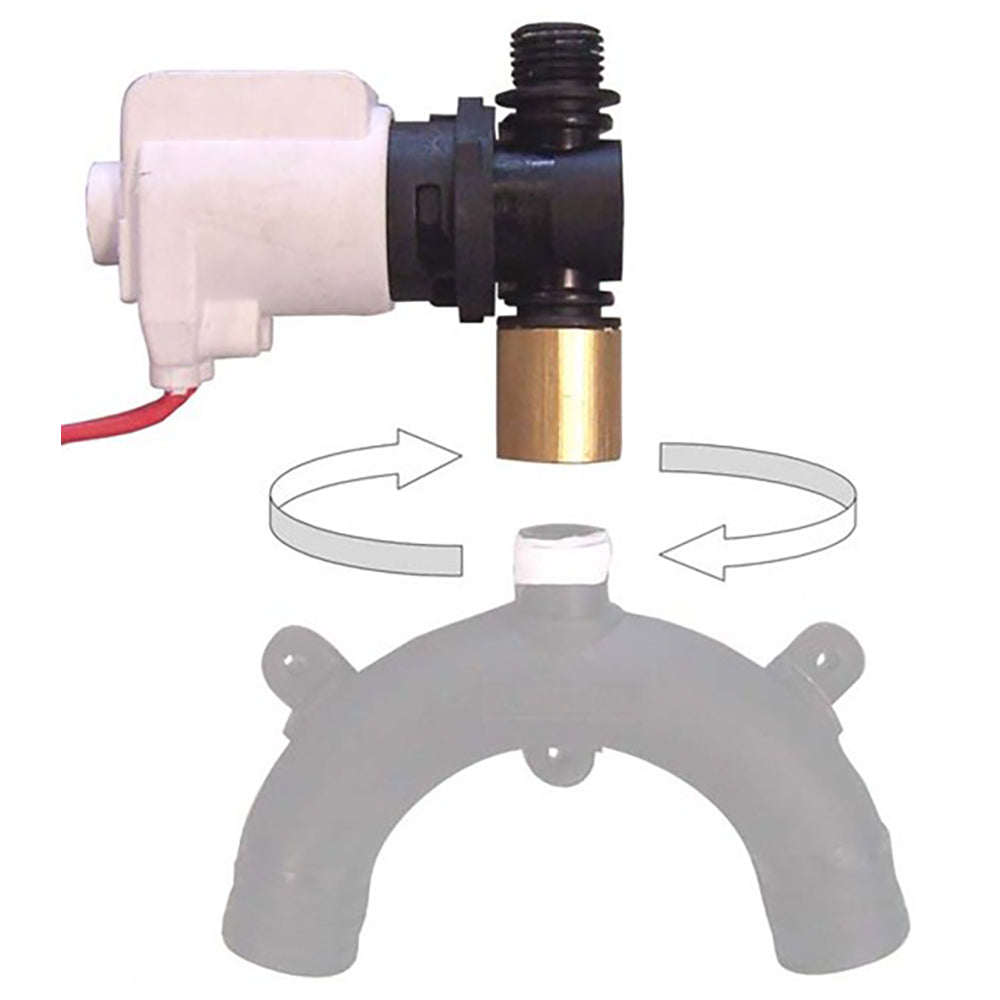 Jabsco Vented Loop Solenoid Valve, For 37010 Series Toilets, 12/24V, 1/4 in BSP Brass Connector