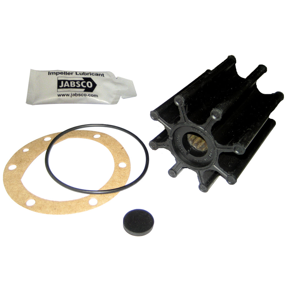 Jabsco Impeller Kit, 8-Blade, Neoprene, 2-9/16 in Diameter x 3 in Depth, 5/8 in Shaft Diameter, Spline Drive, Brass Insert