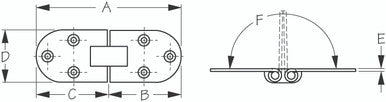 Sea Dog Marine Stainless Steel Flush 2-Pin Hinge (201550-1)