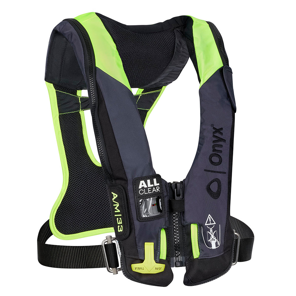 Onyx Impulse A/M 33 All Clear w/Harness Auto/Manual Inflatable Life Jacket - Grey 134300-701-004-21