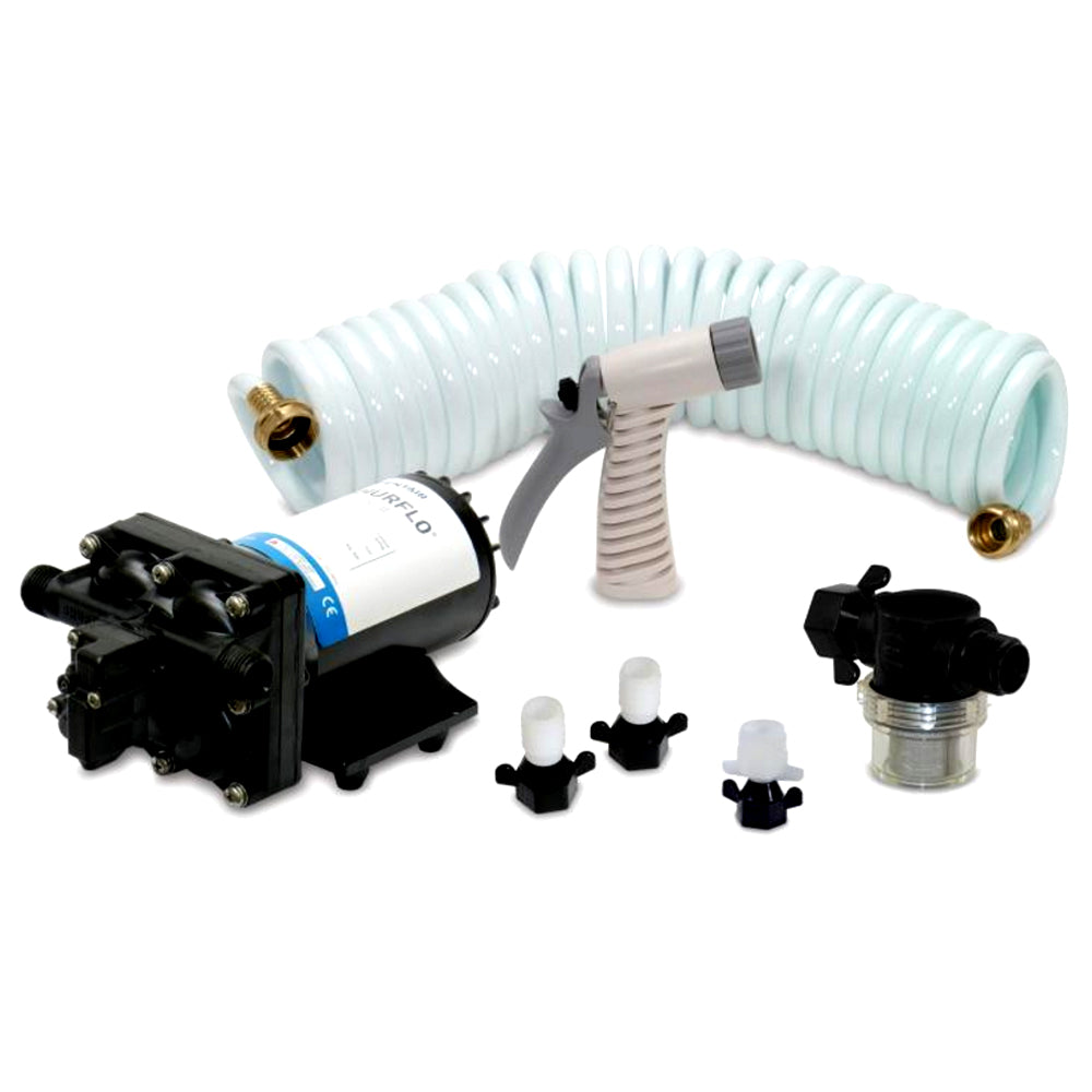 Shurflo by Pentair BLASTER™II Washdown Kit - 12VDC, 3.5GPM w/25' Hose, Nozzle, Strainer & Fittings 4338-121-E07