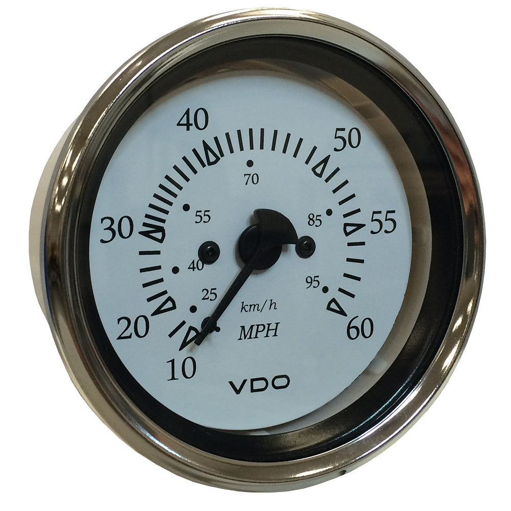 VDO Cockpit Marine 85MM (3-3/8") Pitot Speedometer - 0 to 60 MPH - White Dial/Chrome Bezel 260-15270