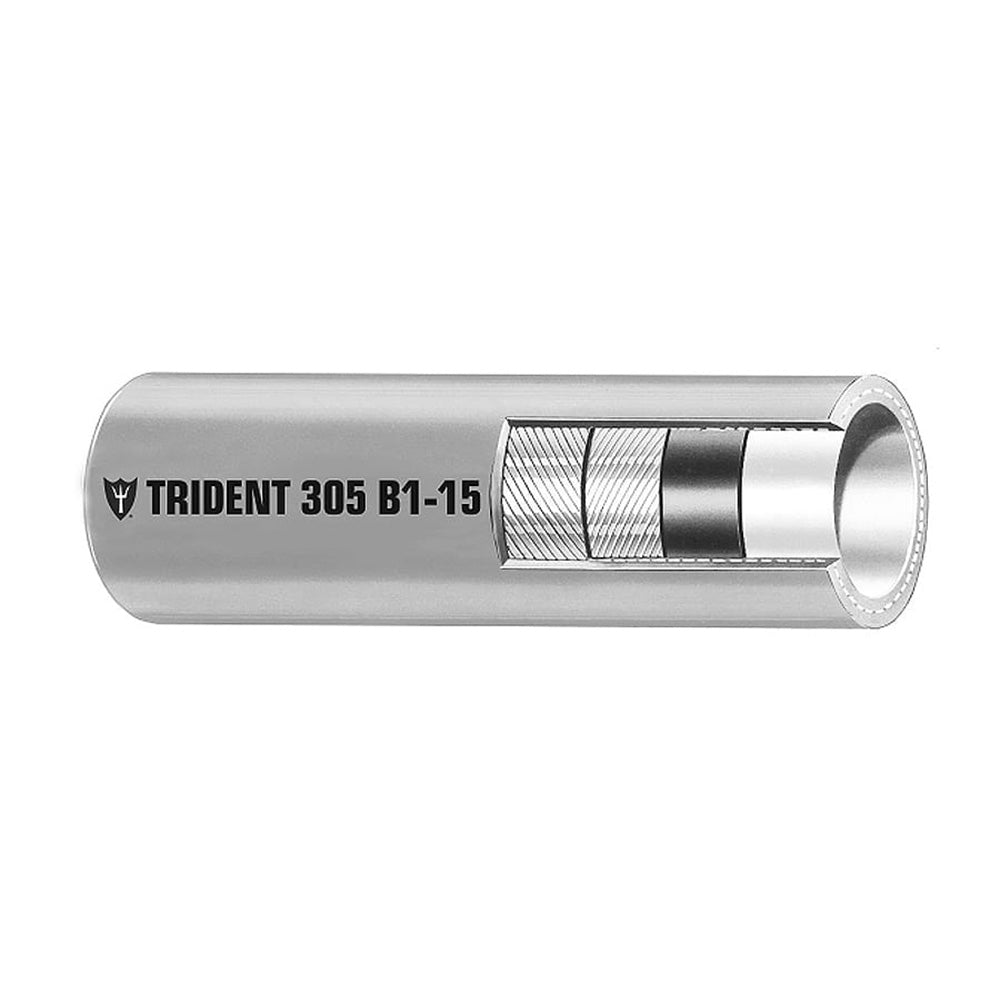 Trident Marine 3/8" Barrier Lined B1-15 EPA Compliant Outboard Fuel Line Hose - Gray - Sold by the Foot 305-0386-FT