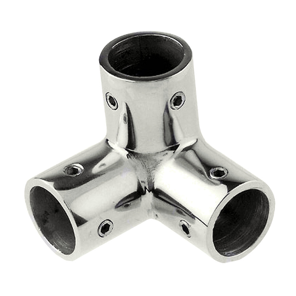 Whitecap 2" O.D. SS 3-Way Corner Fitting 6046C