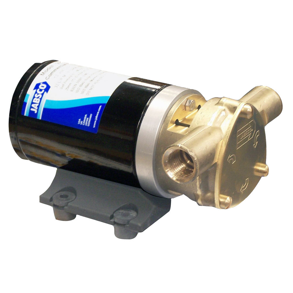 Jabsco Commercial Duty Water Puppy Flexible Impeller Pump, 12V, Bronze Body, 1/2 in NPT, 1 in Hose Barb