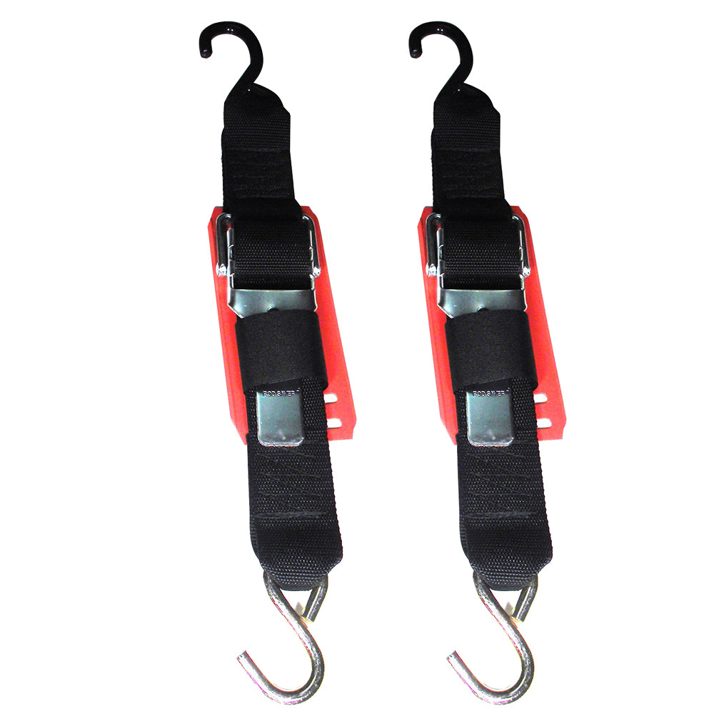 Rod Saver Paddle Buckle Trailer Tie-Down w/Vinyl Pad - 2" x 4' - Pair 2PB4VP