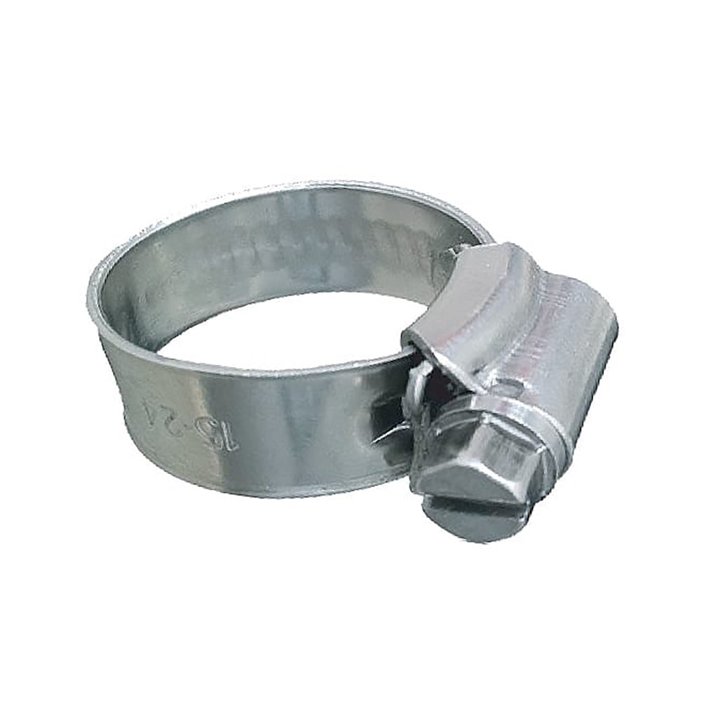 Trident Marine 316 SS Non-Perforated Worm Gear Hose Clamp - 3/8" Band - (3/4" – 1-1/8") Clamping Range - 10-Pack - SAE Size 10 705-0581