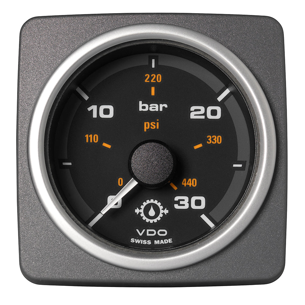 Veratron 52 MM (2-1/16") AcquaLink Transmission Oil Pressure 30 Bar/440 PSI - Black Dial & Bezel A2C59501937