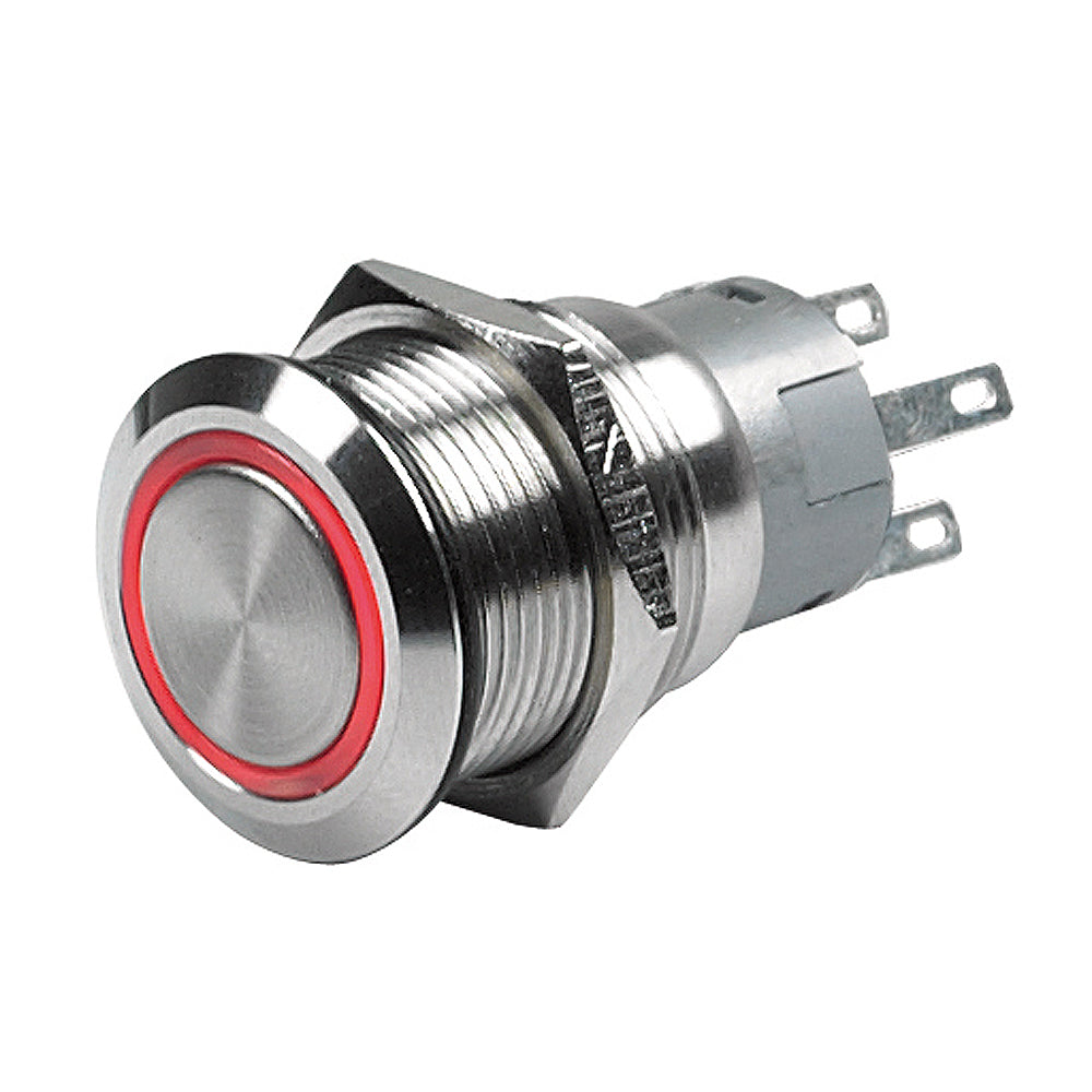 BEP Push-Button Switch - 12V Momentary (On)/Off - Red LED 80-511-0002-01