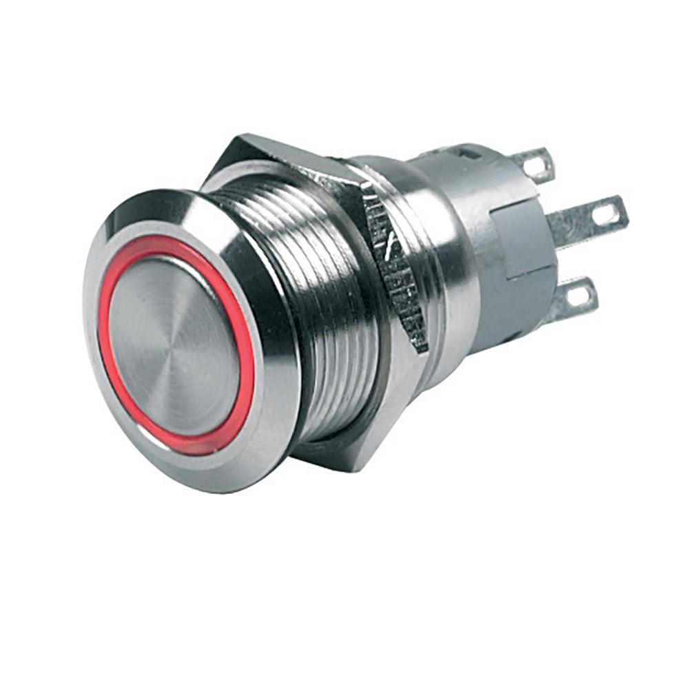 BEP Push-Button Switch 24V Momentary On/Off - Red LED 80-511-0006-00