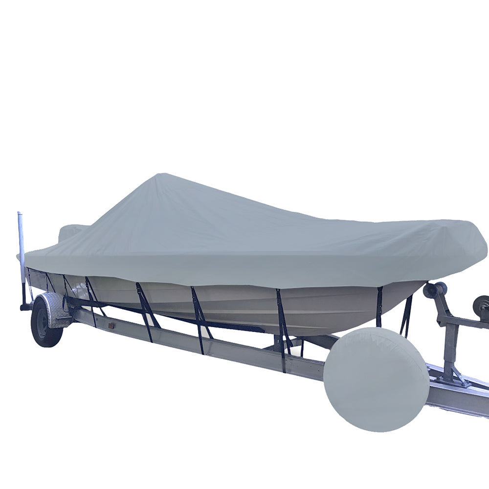 Carver Poly-Flex II Styled-to-Fit Boat Cover f/16.5' V-Hull Center Console Shallow Draft Boats - Grey 71216F-10