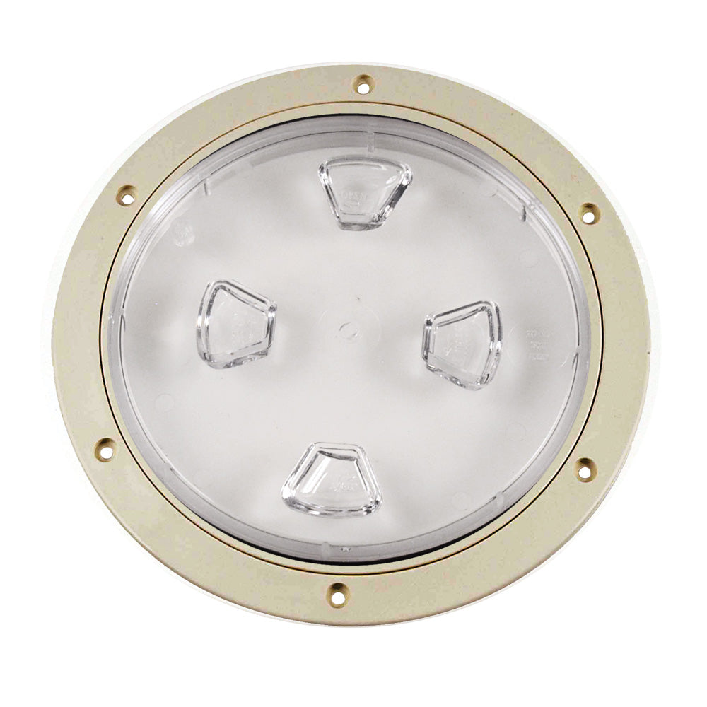Beckson 8" Clear Center Screw-Out Deck Plate - Beige DP80-N-C