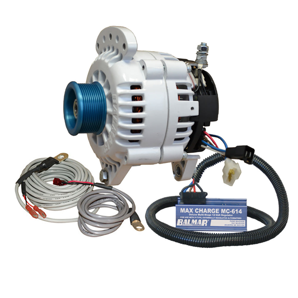 Balmar Alternator 120 AMP Kit 120V 3.15" Dual Foot Saddle J10 Pulley Regulator & Temp Sensor 60-YP-MC-120-J10