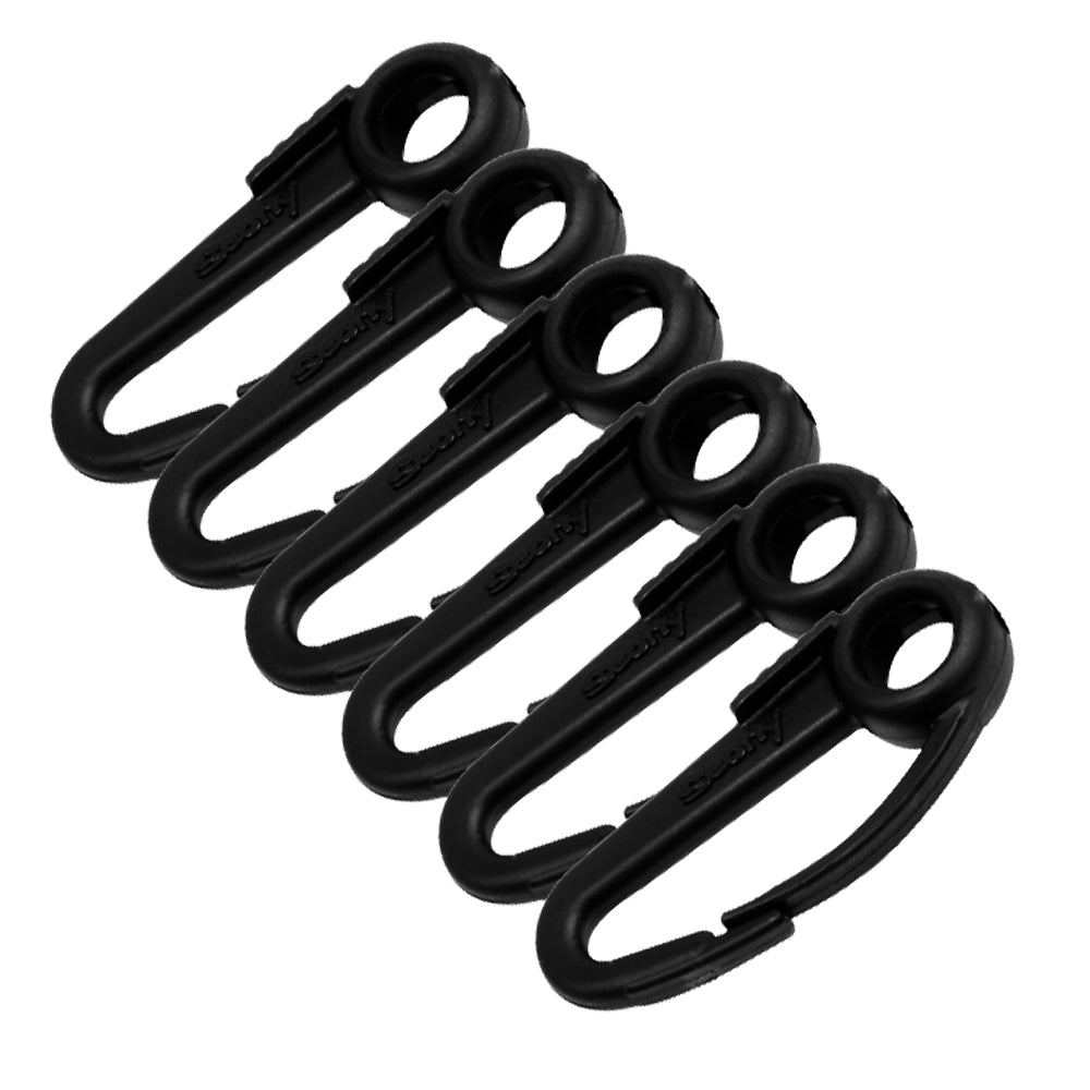 Scotty Nylon Snap Hook Black 6-Pack 590-BK