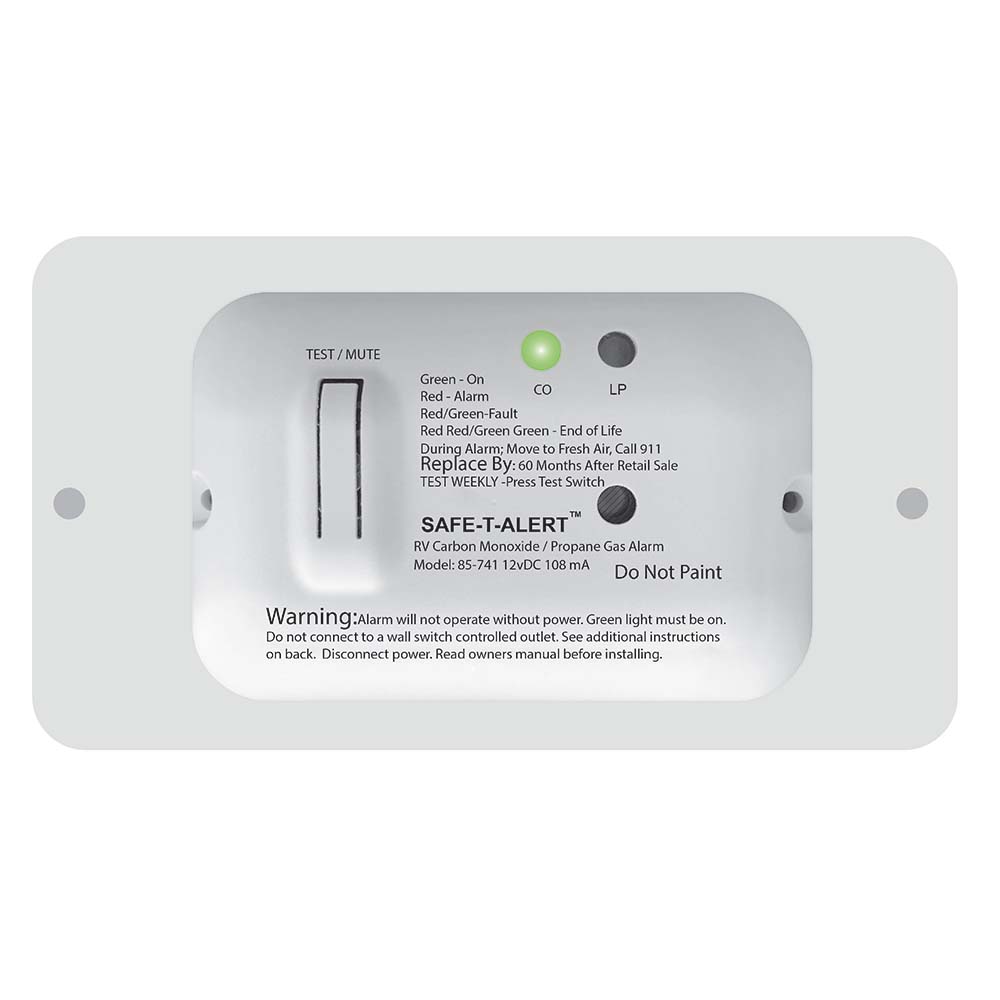 Safe-T-Alert 85 Series Carbon Monoxide Propane Gas Alarm - 12V - White 85-741-WT