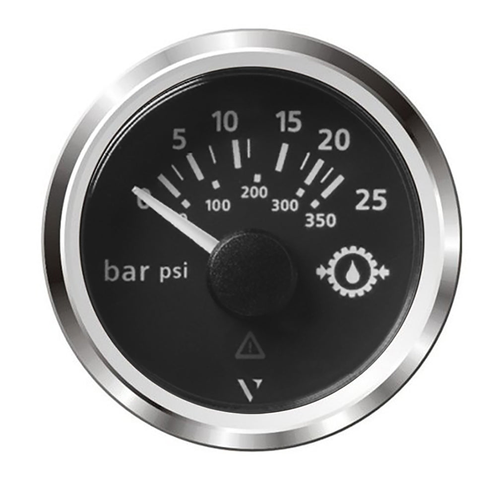Veratron 52MM (2-1/16") ViewLine Transmission Oil Pressure 25 Bar/350 PSI - Black Dial & Chrome Triangular Bezel A2C59514137