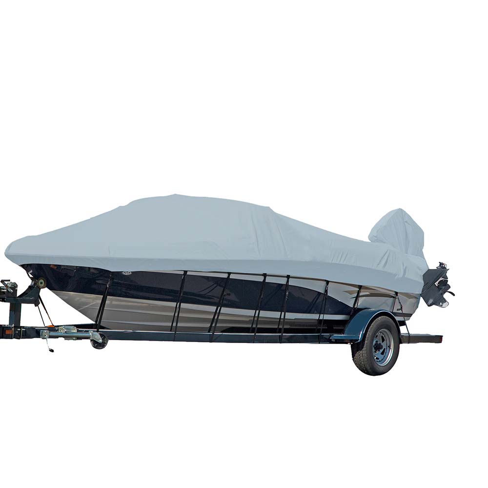 Carver Sun-DURA® Styled-to-Fit Boat Cover f/20.5' V-Hull Runabout Boats w/Windshield & Hand/Bow Rails - Grey 77020S-11