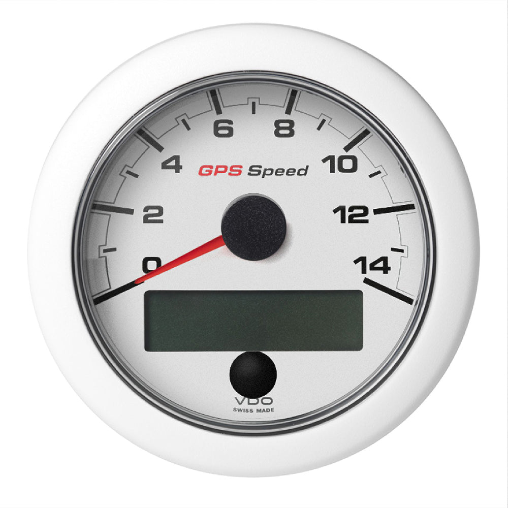 Veratron 3-3/8" (85mm) OceanLink® GPS Speedometer (0-14 KN/MPH/KMH) White Dial & Bezel A2C1352010001