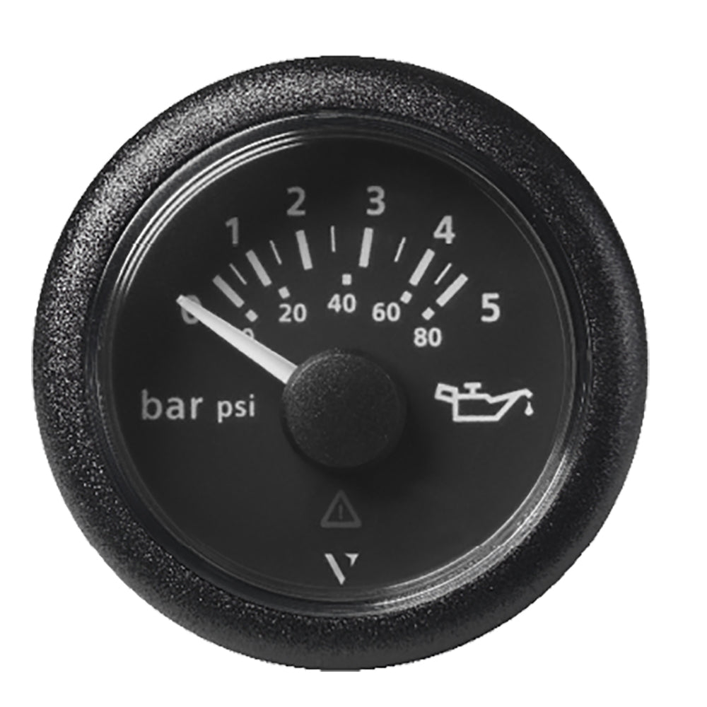 Veratron 52 MM (2-1/16") ViewLine Oil Pressure Gauge 5 Bar/80 PSI - Black Dial & Round Bezel A2C59514123